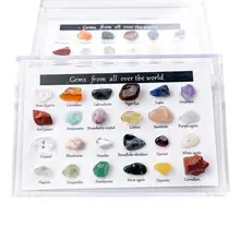 Calendrier de l'avent de noël, jouets minéraux, pierres d'agate en cristal naturel, coffret cadeau, 24 pièces