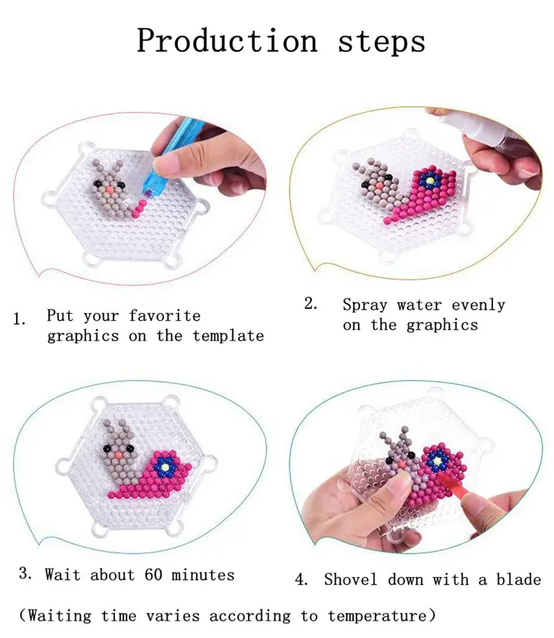 500PCS/Set Jewel Beads 3D Puzzle toys for Children 6 Colors Refill Pack Water sticky Beads Jigsaw Puzzle Brinquedo Juguetes 5