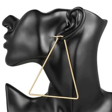 Большие/большие серьги треугольные для женщин из нержавеющей стали золотой обруч серьги модные украшения вечерние свадебные аксессуары