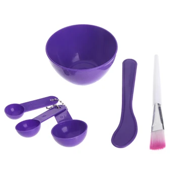 

DIY Homemade Mask Bowl Gauge Spoons Brush Appliances Set Pink For Women Grooming