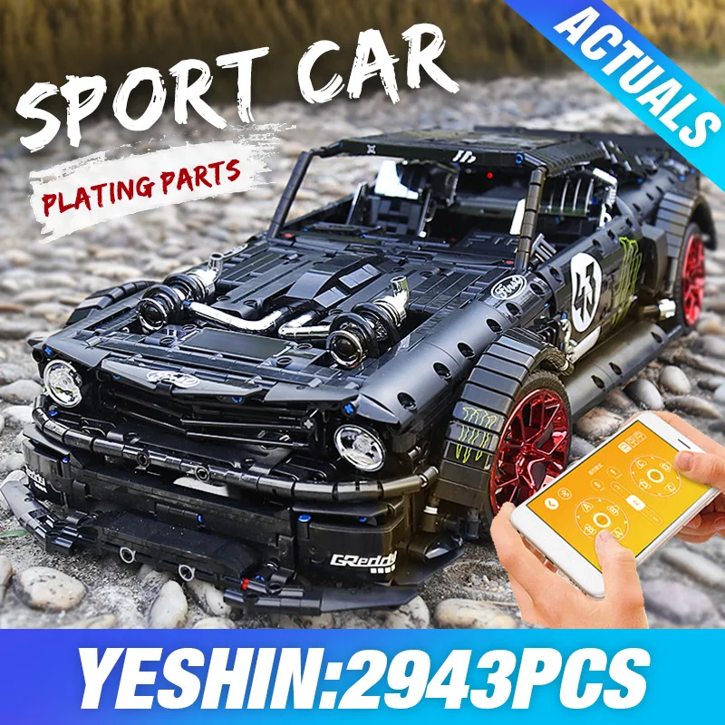 Пресс форма KING 13108 Technic автомобиль MOC 16915 Mustangs Hoonicorns радиоуправляемая модель