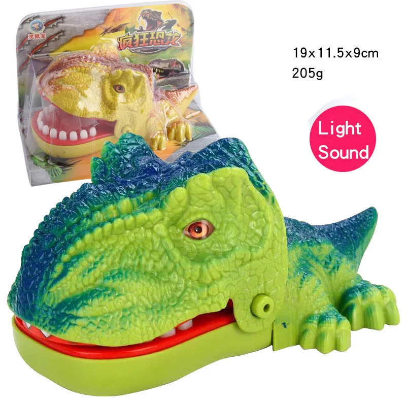 Dinosaur Green Light Дети Большой крокодил, акула рот дантиста кусает за палец игра Новинка шутки дети мультфильм пиратский баррель семья трюк забавная игра - Color: Dinosaur Green Light