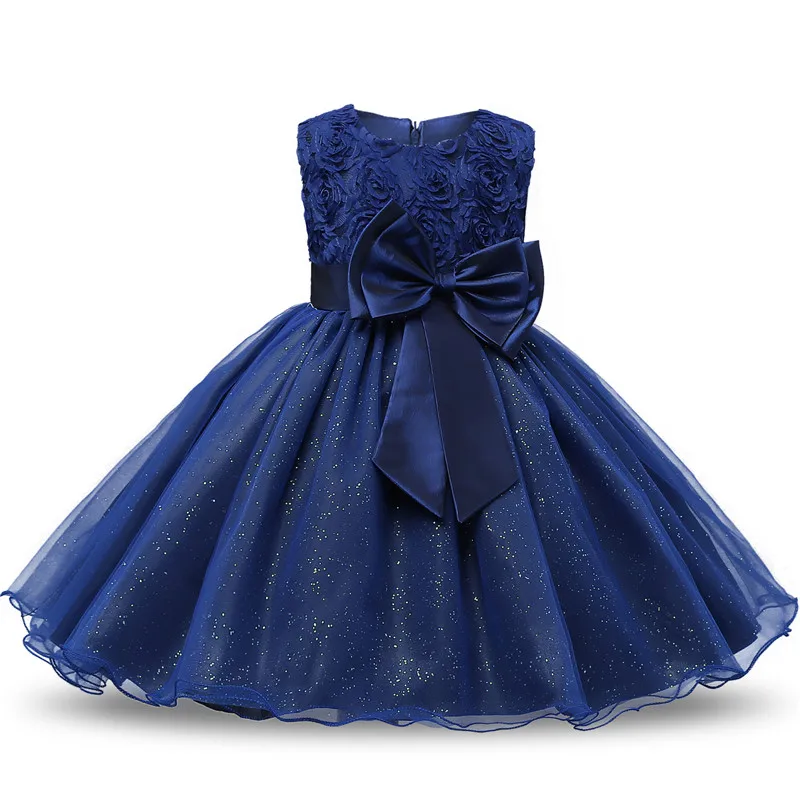 Платье для маленьких девочек; одежда на год; Новогоднее платье с большим бантом; элегантное платье принцессы; милые вечерние платья; От 1 до 5 лет vestido infantil - Цвет: As photo