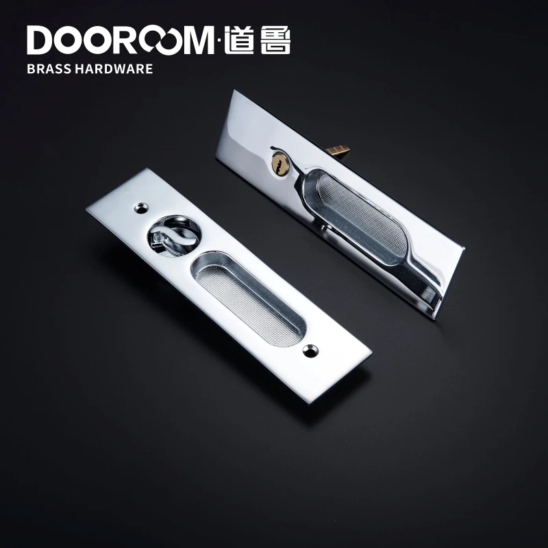 Dooroom латунный раздвижной дверной замок современный американский Push Pull Скрытая