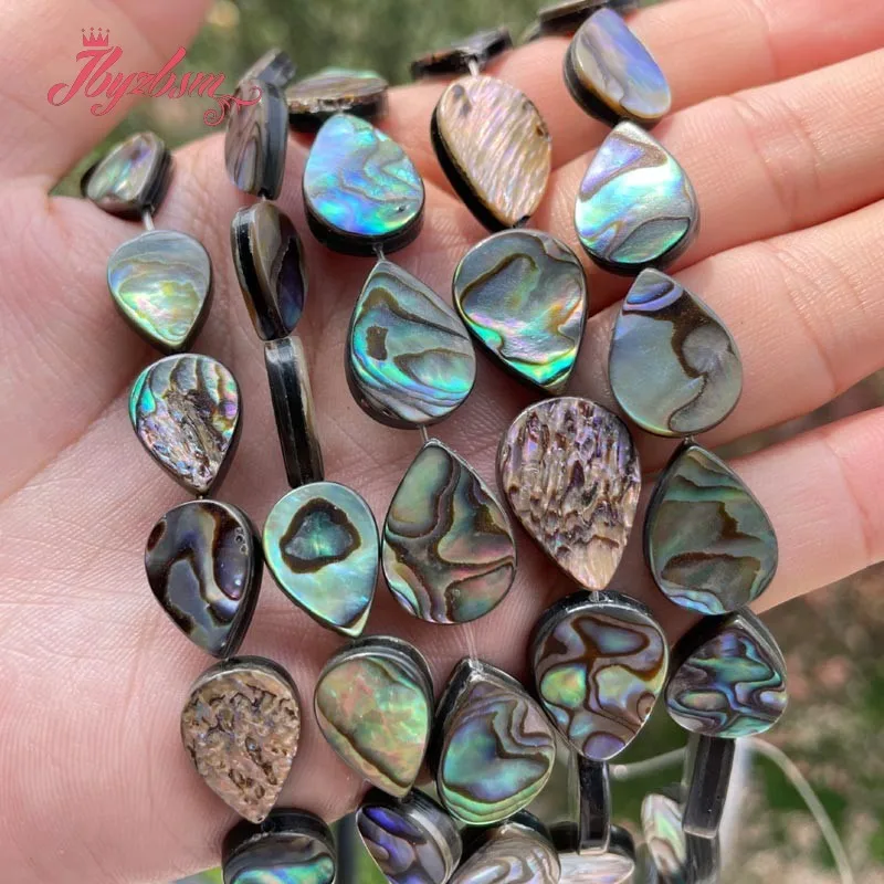 Nautral Multicolor Drop Abalone Shell Beads 10x14,12x16mm Loose Stone Beads For DIY Necklace Bracelet Jewelry Making Strand 15