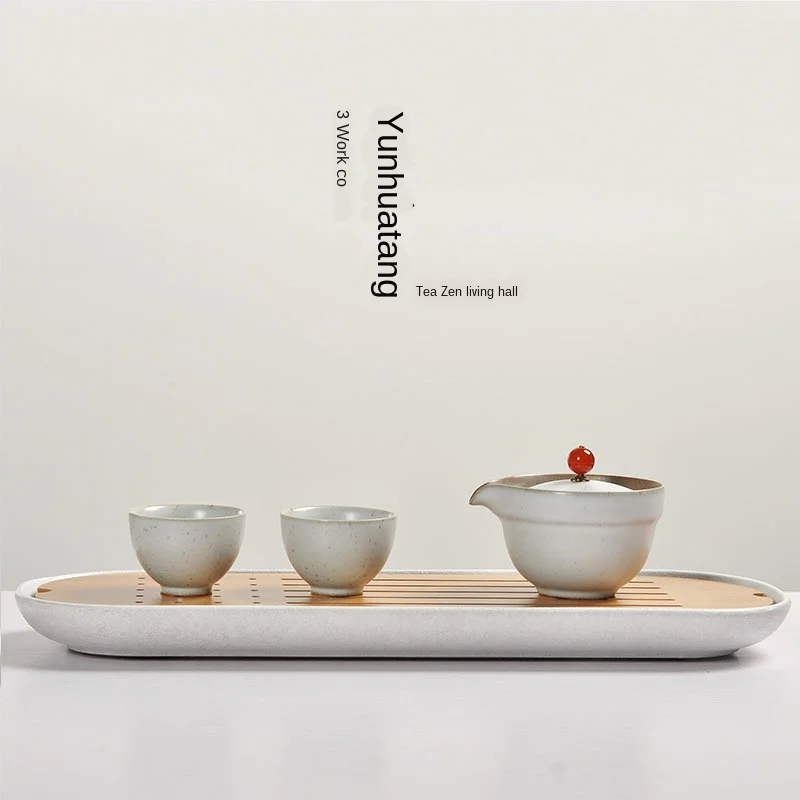 Чайник из двух чашек японский чайный набор кунг фу Zen черный керамика дорожный