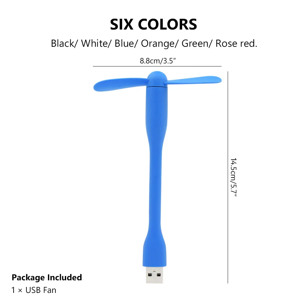 Portable 6 Colors Mini Cooling USB Fan Micro USB 2.0 Fans Flexible Summer Gadget For Tablet Power Bank Laptops handheld fan cooling fan