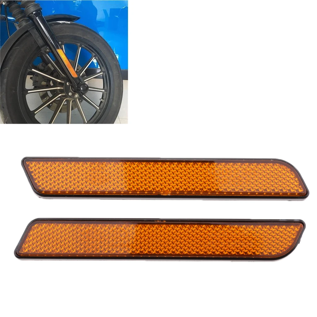 L & R Front Fork Leg Reflector For  Lower Leg Sliders Dyna Softail