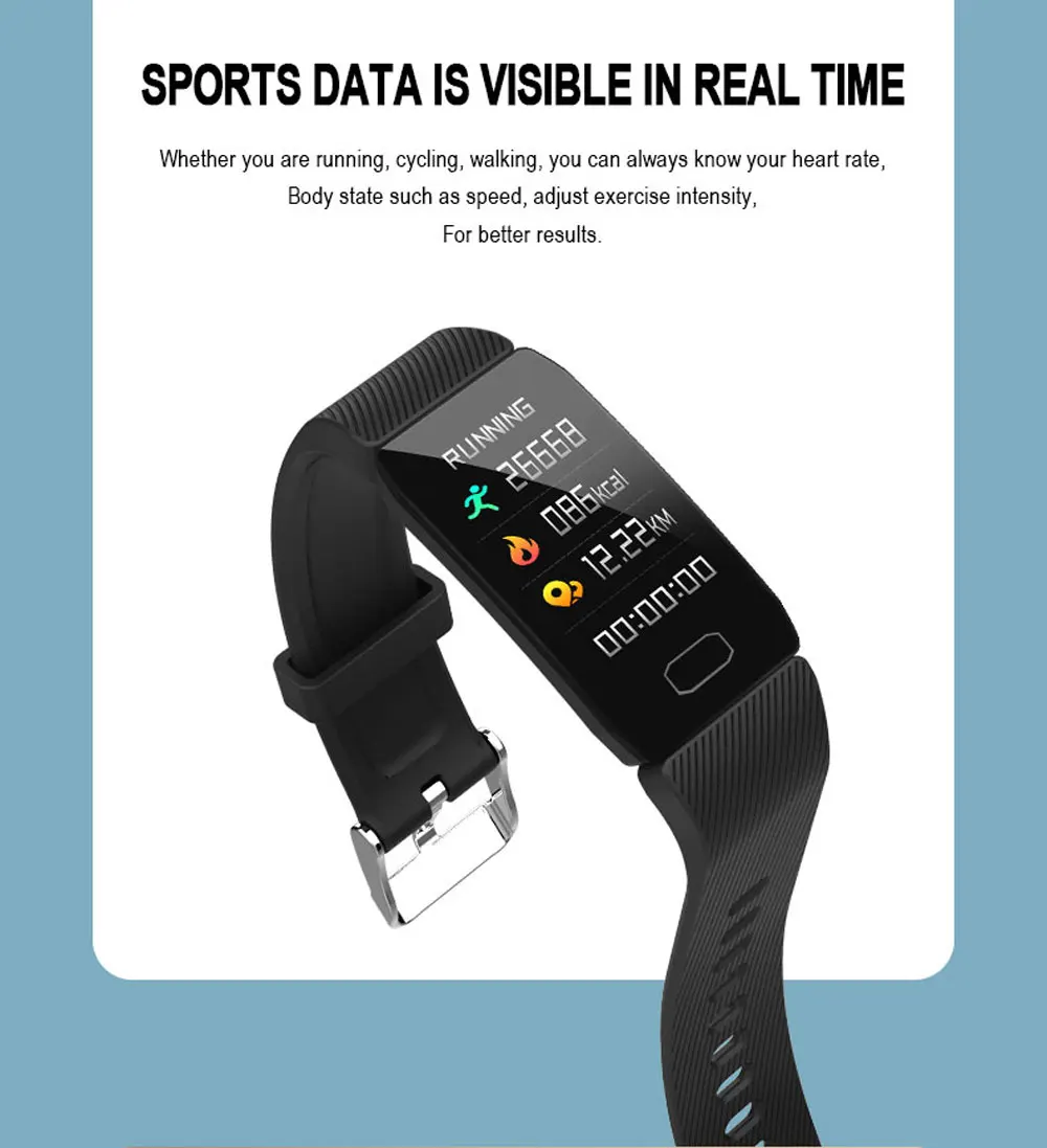 Смарт-Браслет фитнес-браслет измеритель артериального давления для мужчин t фитнес-трекер пульсометр водонепроницаемые Смарт-часы для женщин и мужчин