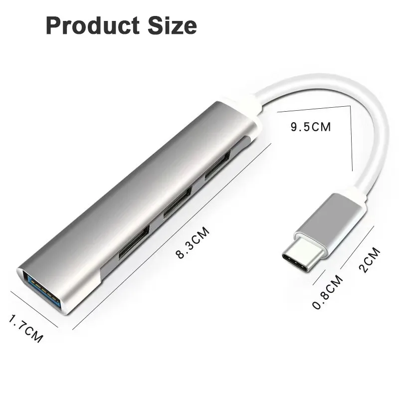 Тип с разъемами типа C и USB 3,0 кабель-переходник для samsung многофункциональная Тип C USB C до 4 Порты и разъёмы Hi-Скорость USB 3,0 Тип C Hub адаптер FW3