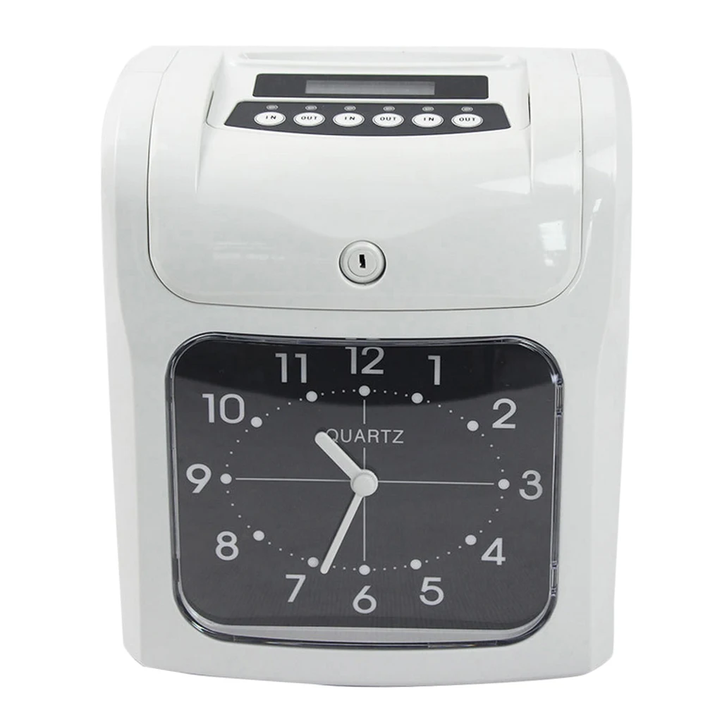 Office Employee Attendance Digital Time Clock Pointer Type w/50 Card AU Plug