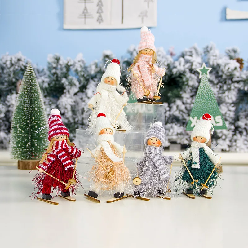 Noel Рождественский Ангел-девочка лыжные плюшевые куклы Рождественская елка орнамент кулон рождественские украшения для дома Новогодний Декор подарки
