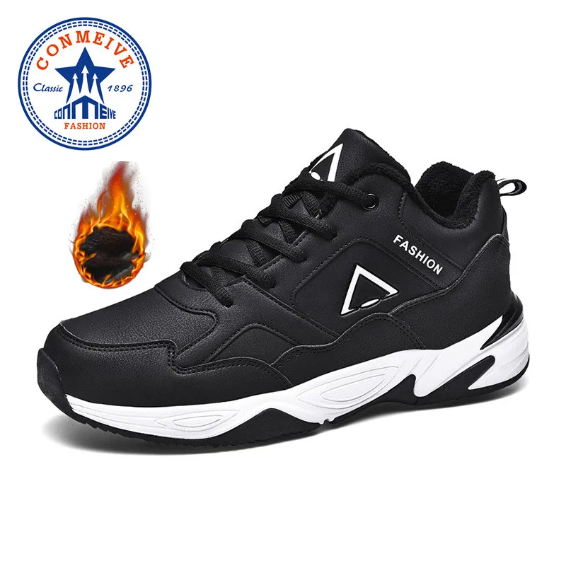 Large Size Plus Velvet Winter Sneakers Outdoor Non-slip Light Sport Shoes Men Keep Warm Waterproof Mens Running Shoes