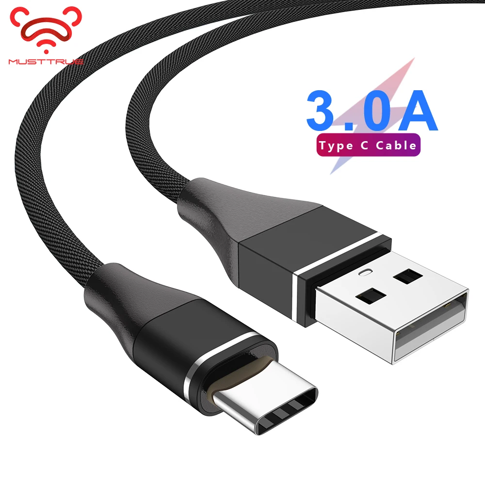 Кабель USB MUSTTRUE Type C для быстрой зарядки и синхронизации данных Samsung S8 S10 Huawei P30 xiaomi