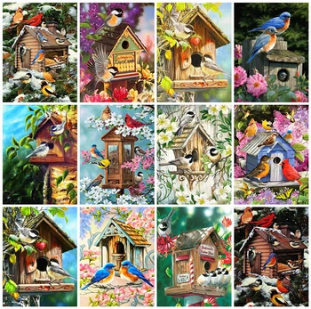 

Huacan 5D Full Round/Square Diamond Painting Bird DIY Diamond Embroidery Mosaic Animal Home Decoration