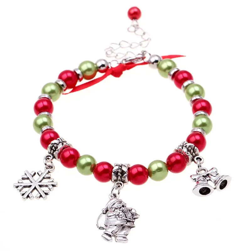 Xmas Bracelet 03 Браслет Санта-Клауса, сплав, подвеска, рождественские украшения для дома, счастливый год, рождественская елка, украшения, Рождественский подарок Noel - Цвет: Xmas Bracelet 03