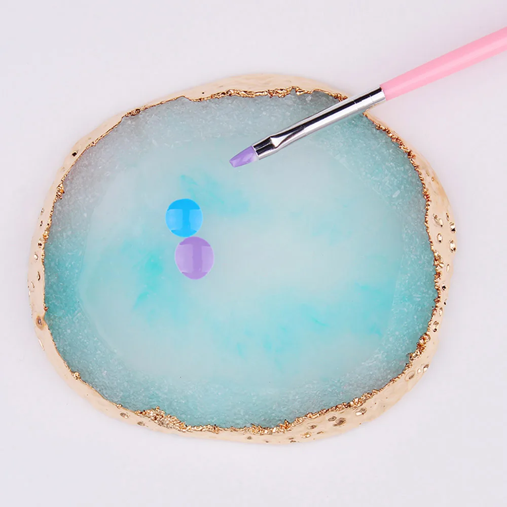 

1x Natural Resin Nail Color Painting Palette Holder Gel Polish Pallet for Nail Mixing Display Shelf Manicure Tools YT11