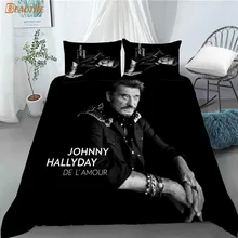 Custom Johnny Hallyday 3 Pcs Duvet Cover Set Fashion Bedding Sets Comforter Duvet Cover Pillowcase Home Textiles 10-27