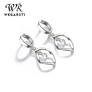 

WEGARASTI Silver 925 Jewelry Earrings 925 Sterling Silver Fashion Women Earrings Simple Style Jewelry Gift For Girls Wholesale