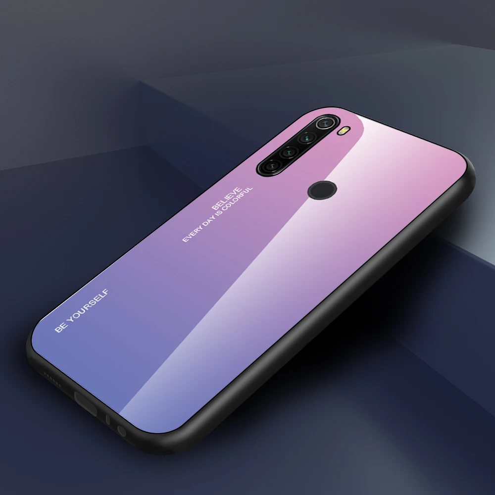 02 Для Xiaomi Redmi Note 8 T чехол из закаленного стекла противоударный чехол для телефона для Redmi Note 8 Pro 8 8 T чехол градиентный бампер - Цвет: 02