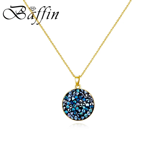 Fine Crystal Rocks Round Pendant Necklace Original Crystals from Swarovski-Elements  Silver Color For Women Party Wedding Gifts - AliExpress Jewelry &  Accessories