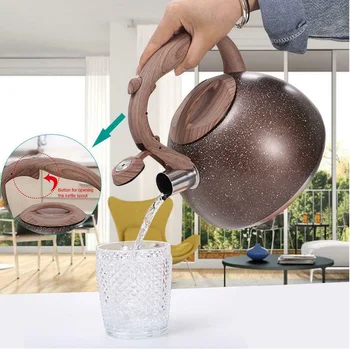 

3L Tea Kettle Automatic Whistling Home Kitchen Water Pot Induction Cooker Heat Insulation Coffee Rustproof Stainless Steel