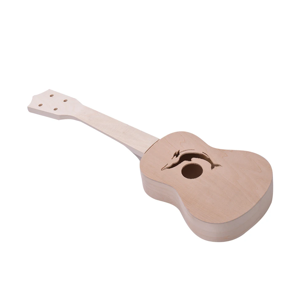 21 дюймов незавершенный DIY укулеле Ukelele Uke комплект липа тела и шеи пластик гриф и мост нейлоновая струна для Укулеле