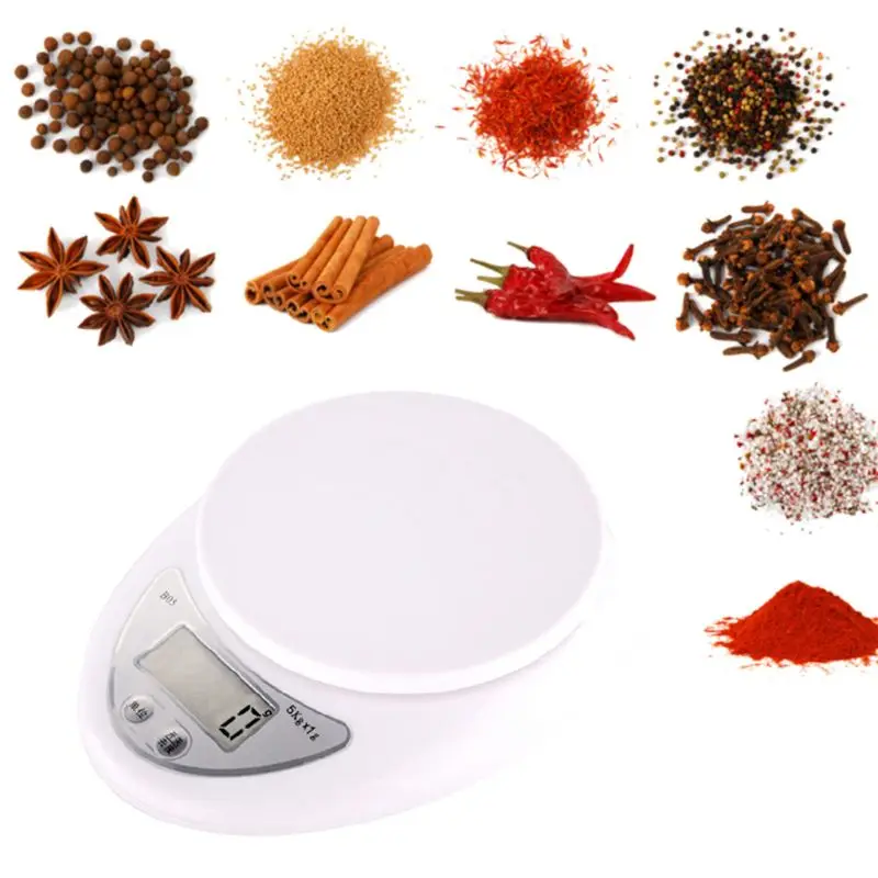 5Kg/1g Digital Kitchen Scale Switchable Units LCD Display Food Baking Cooking M7DA