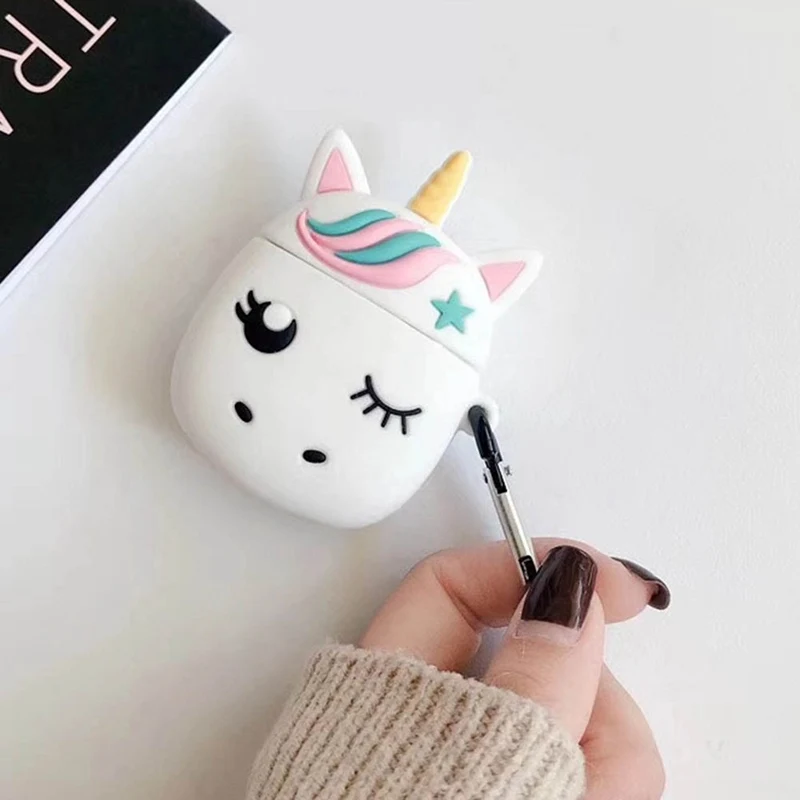 Для Apple AirPods чехол 3D Прекрасный мультфильм мечта Единорог чехол для наушников s Для Air pods 2 силиконовый чехол Аксессуары защитные чехлы
