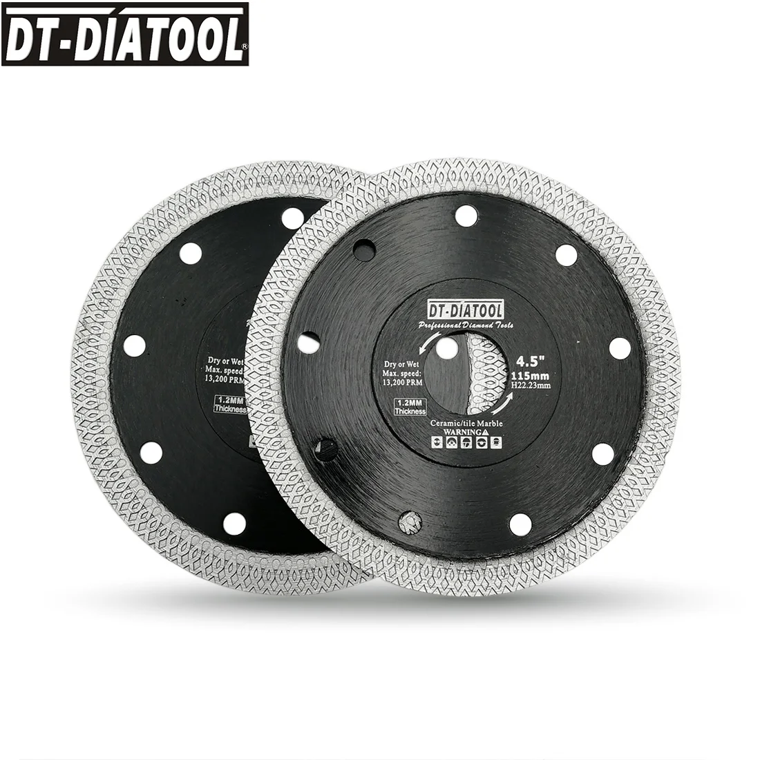 DIATOOL  Dia 85/115/125mmDiamond Superthin Saw Blades X Mesh turbo rim segment Cutting Disc for Ceramic Tile