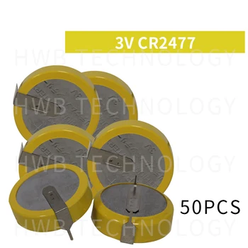 

50PCS/lot Battery CR2477 3V CR2477 battery welding foot horizontal spacing 20MM button batteries Free shipping