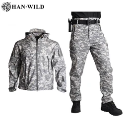 Shark Skin Soft Shell 5XL Jacket Pants  Military Uniform Camouflage Tactical Suit Army Clothes Hiking Jackets Waterproof