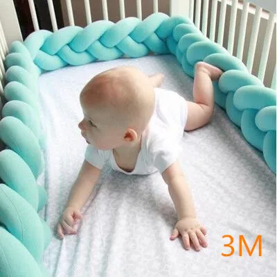 Детское постельное белье-бампер для младенцев с ползучим ограждением для детской кроватки, бамперы для безопасности, защита детской комнаты - Цвет: green 3M