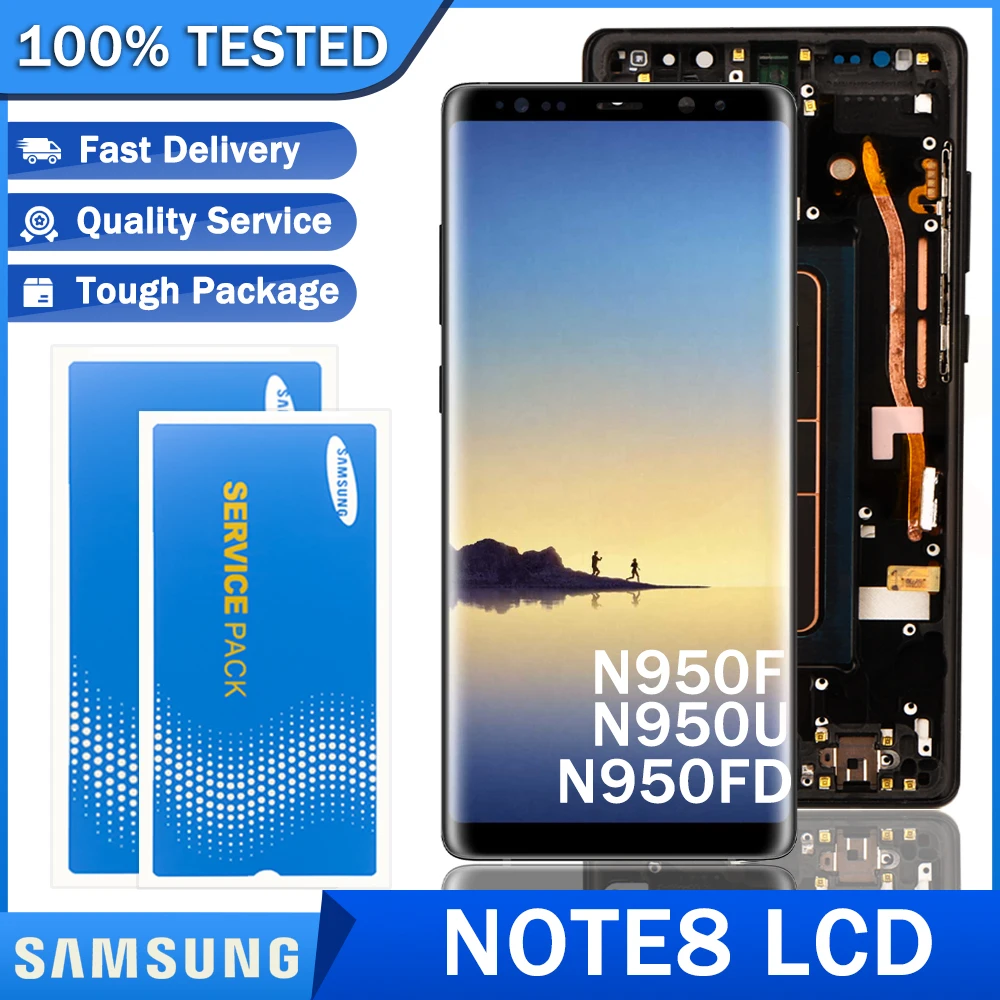 6 3 ''Оригинальный ЖК-дисплей для SAMSUNG Galaxy NOTE 8 N9500 N9500F Super AMOLED дисплей + рамка