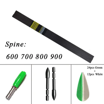 

Archery Carbon Arrow Shaft 30'' ID4.2 Mm Arrows Pin Nock Vanes 80gr Points Broadhead Compound Recurve Bow Hunting 12PCs