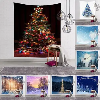 

Christmas Tapestry Fireplace Style Warm Feeling Beautiful Home Decoration Cool Polyester Thin Christmas Wall Hanging Cloth