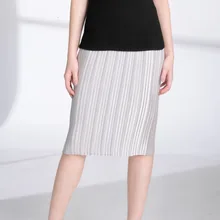 LANMREM однотонная плиссированная юбка с высокой талией на бедрах, высокая эластичная простая повседневная модная женская юбка, Новинка осени, TC1028