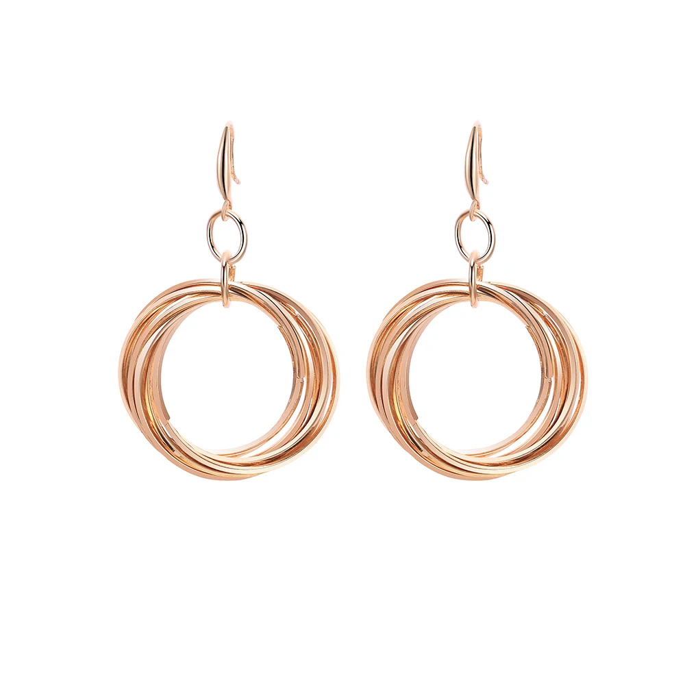 

New Multiple layer Circles Earring For Women Gold Silver Color Hollow Drop Earrings Statement Jewelry 2019 Gift For Girl Friend
