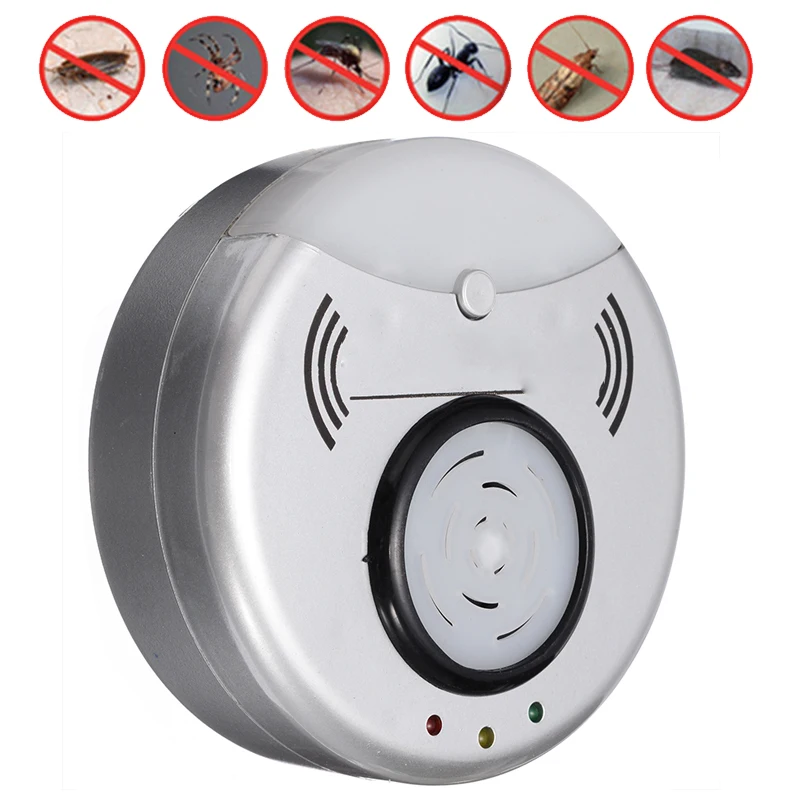 1pcs Ultrasonic Pest Reject Repeller EU Plug Home Garden Bug Mites Roaches Spider Pest Control Repellents