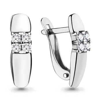 

AQUAMARINE earrings with cubic zirconia, silver 925