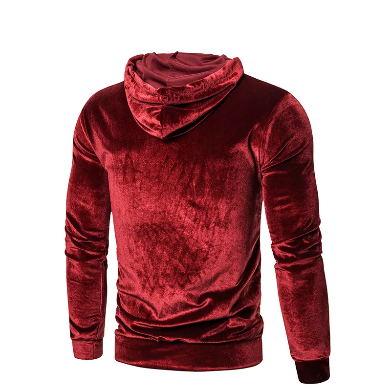 Mens Hoodies Sweatshirt Velour Long Sleeve 2020 Autumn Spring Casual Streetwear Coat Boy Solid Color Hooded Slim Male Tracksuits