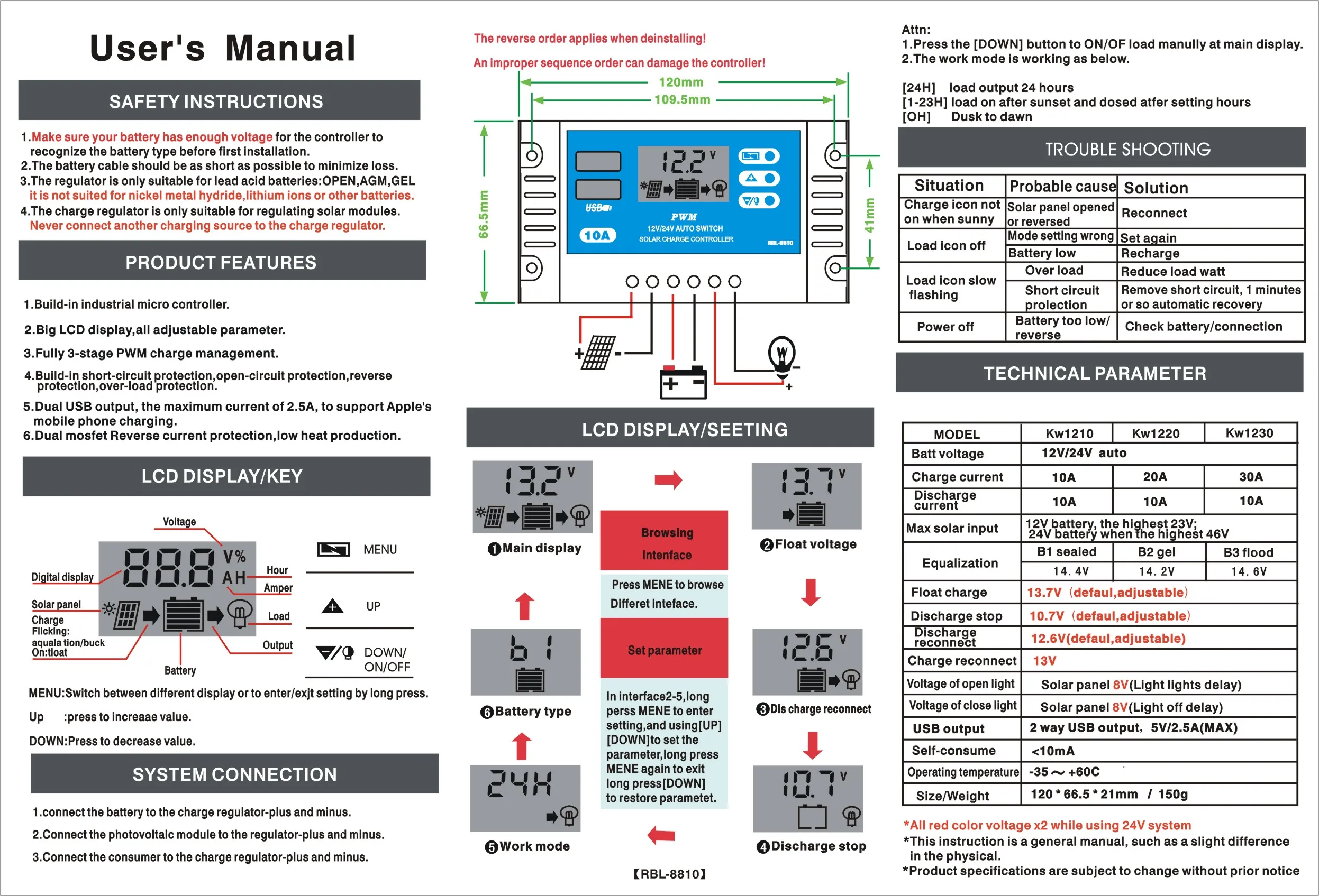 Солнечные Контроллеры 10A/20A/30A lcd MPPT солнечная панель регулятор заряда батареи двойной USB