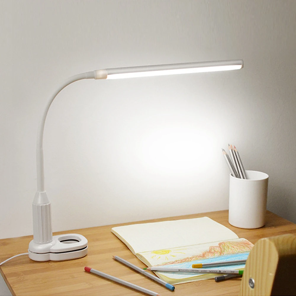 5W 24 LEDs Eye Protect Clamp Clip Light Table Lamp Stepless Dimmable Bendable USB Powered Touch Sensor Control reading desk lamp