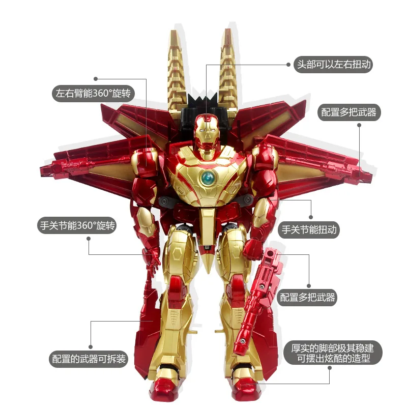 

Children Transformation Toy Battle Airplane Jingang Robot Avengers Iron And Steel Peter Pan Model Garage Kit Boy Toy