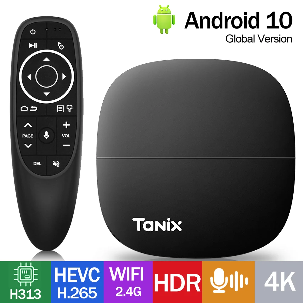 Android 10 0 Tanix A3 компьютерной приставки к телевизору Allwinner H313 1 ГБ 8 H.265 VP9 Media Player 2 4G Wifi
