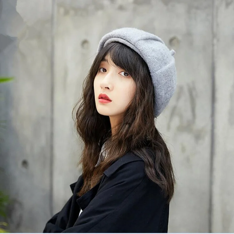 

2017 Fashion Solid Newsboy Octagonal Hat Retro Wool Artist Beret Hats Flat Brim Painter Cap Gatsby Golf Caps For Women