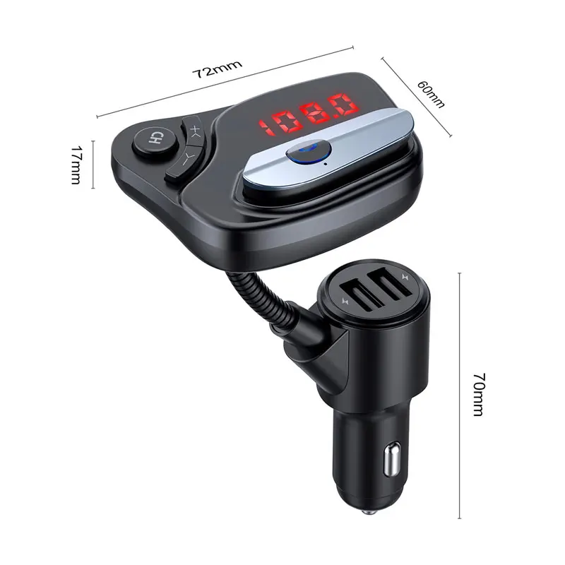 Автомобильный MP3-плеер двойной USB зарядное устройство Bluetooth Автомобильный fm-передатчик