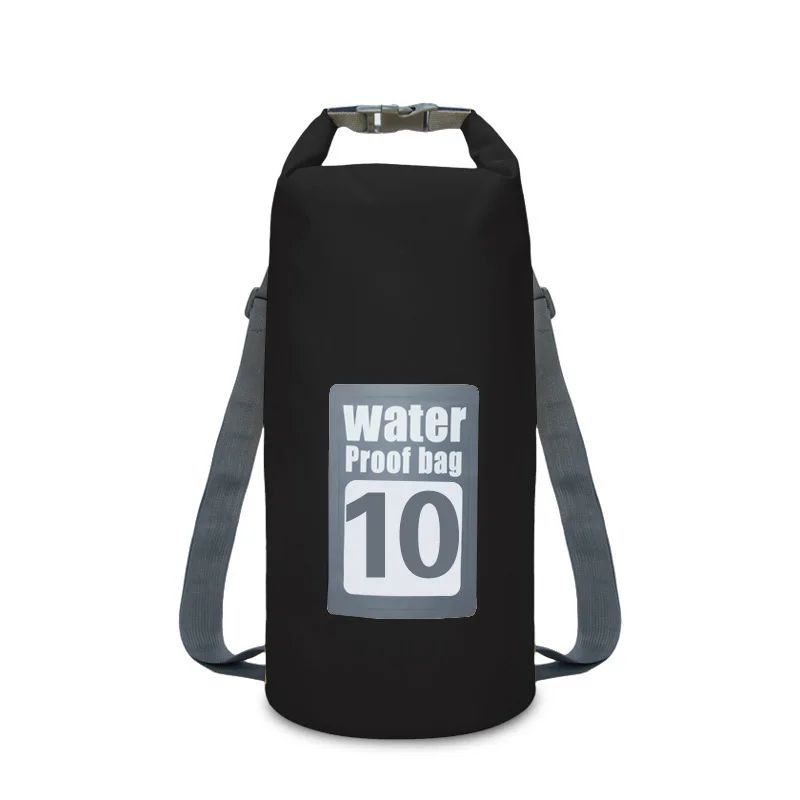 black 10L 10L 15L 20L водонепроницаемый плавательный мешок для хранения сухой мешок для сплав на каноэ каяках открытый складной спортивные сумки Дорожный комплект рюкзак - Цвет: black 10L