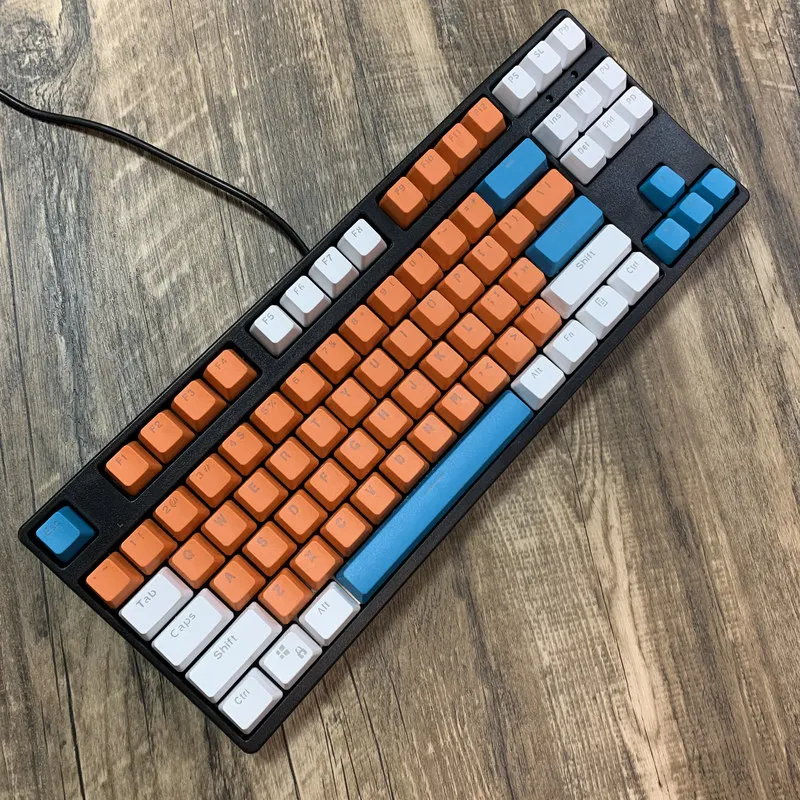 希少 87キーメカニカルキーボード,TYPE-C rgbバックライト,ホットスワップ可能,デスクトップ用,黒/赤/紅茶/青のスイッチ ★定番