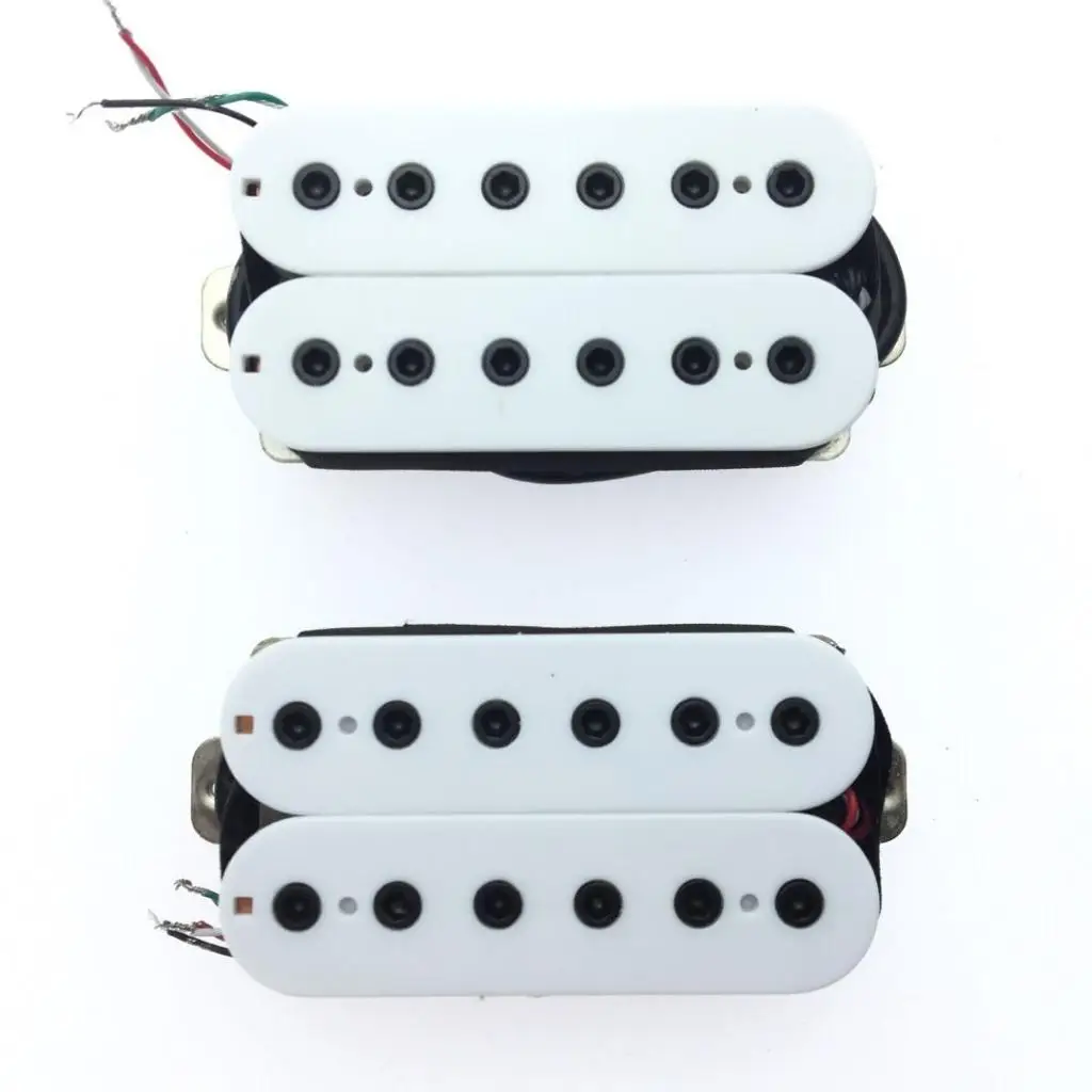 Premium Electric Guitar Pickups Humbucker Double Coil Pickup Set, 6 Strings, White